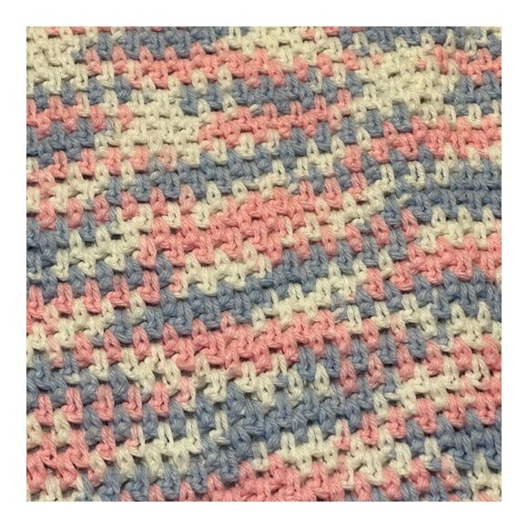 Baby Blanket Stepping Stone Knit Scalloped Edge Multicolor 38" x 58" - Picture 2 of 6